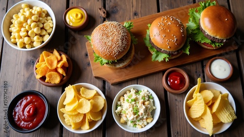 Wallpaper Mural Burgers With Chips And Dips Torontodigital.ca