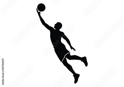 Basketball Player Dunking Silhouette