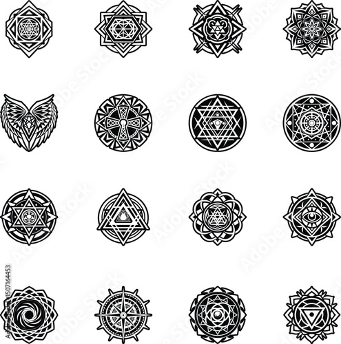Collection of Geometric Glyph Style Icons

