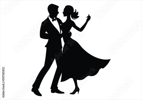 Couple Slow Dancing Silhouette