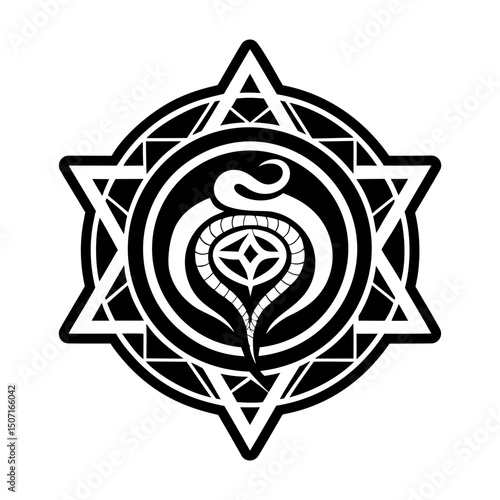 A solid style icon of kundalini