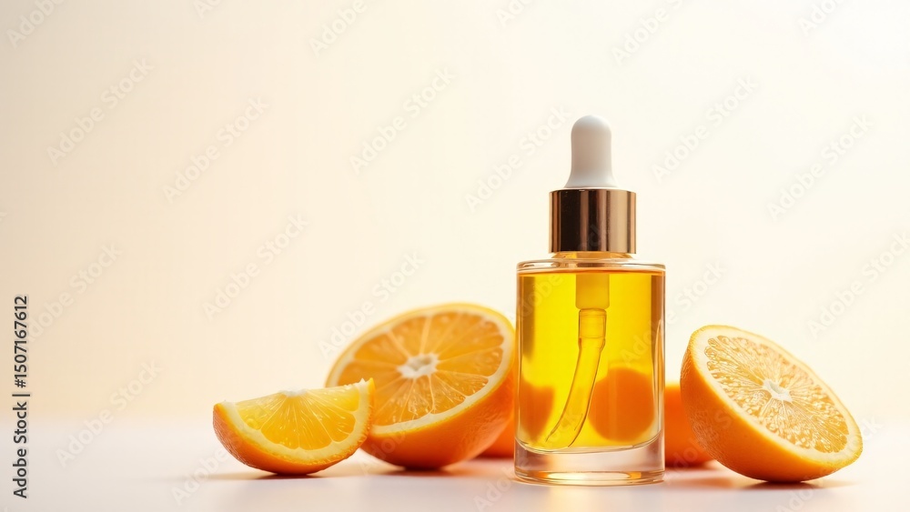 Orange Essential Oil And Fruit Slices Orange Essential Oil And Fruit Slices