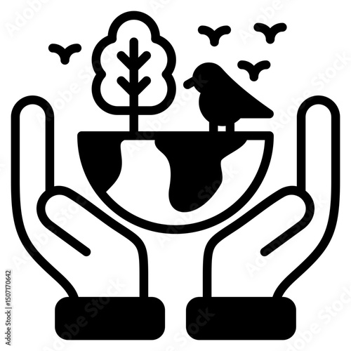 Biodiversity outline mixed icon