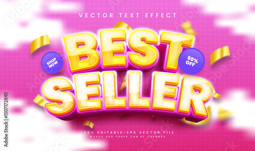 Best seller 3d editable vector text effect. Modern theme,  suitable for promotion product sale.