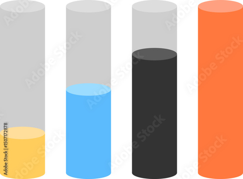 Colorful Cylindrical Chart Data Visualization with Filled Levels
