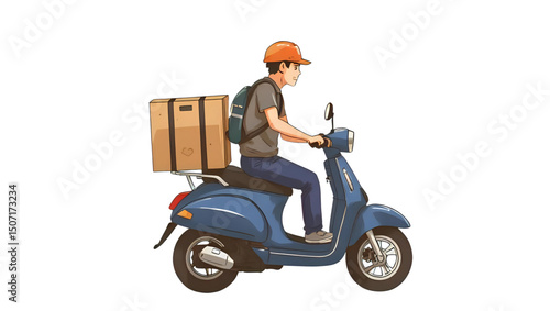 man on motorcycle yang sedang mengantar paket