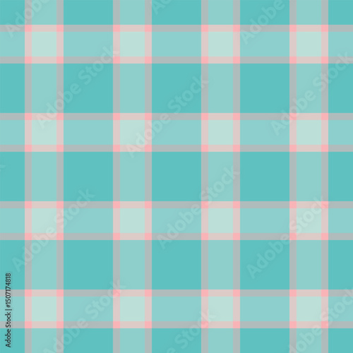 Soft teal and blush pink plaid pattern.  Ideal for textile design, website backgrounds, or crafting projects. This calming, minimalist design evokes feelings of serenity and gentle sophistication.