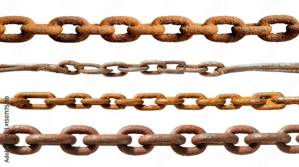 Rusty Chain Variety: A detailed shot showcases multiple rows of weathered, rusty chains with individual links, offering a tangible sense of history, strength, and the relentless passage of time. Rusty Chain Variety: A detailed shot showcases multiple rows of weathered, rusty chains with individual links, offering a tangible sense of history, strength, and the relentless passage of time.