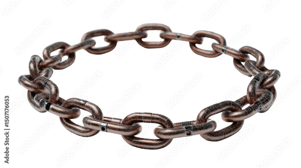 Obraz premium Chain Link : Sturdy chain with repeating pattern with old vintage look for industrial aesthetic that speak volume about endurance and connection.