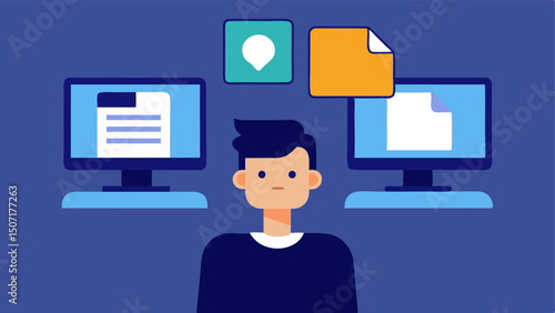 File Comparison A professional viewing two screens side by side one showing deleted files and the other displaying their original content with a thoughtful look.