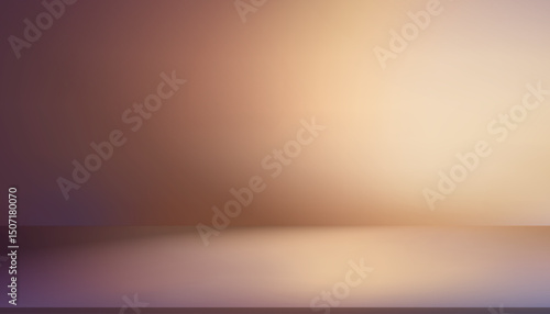 Studio Background brown, purple color with light, shadow on wall interior room and floor,Abstract backdrop bronze metal podium stand with light effect for Technology product display for Autumn,Winter