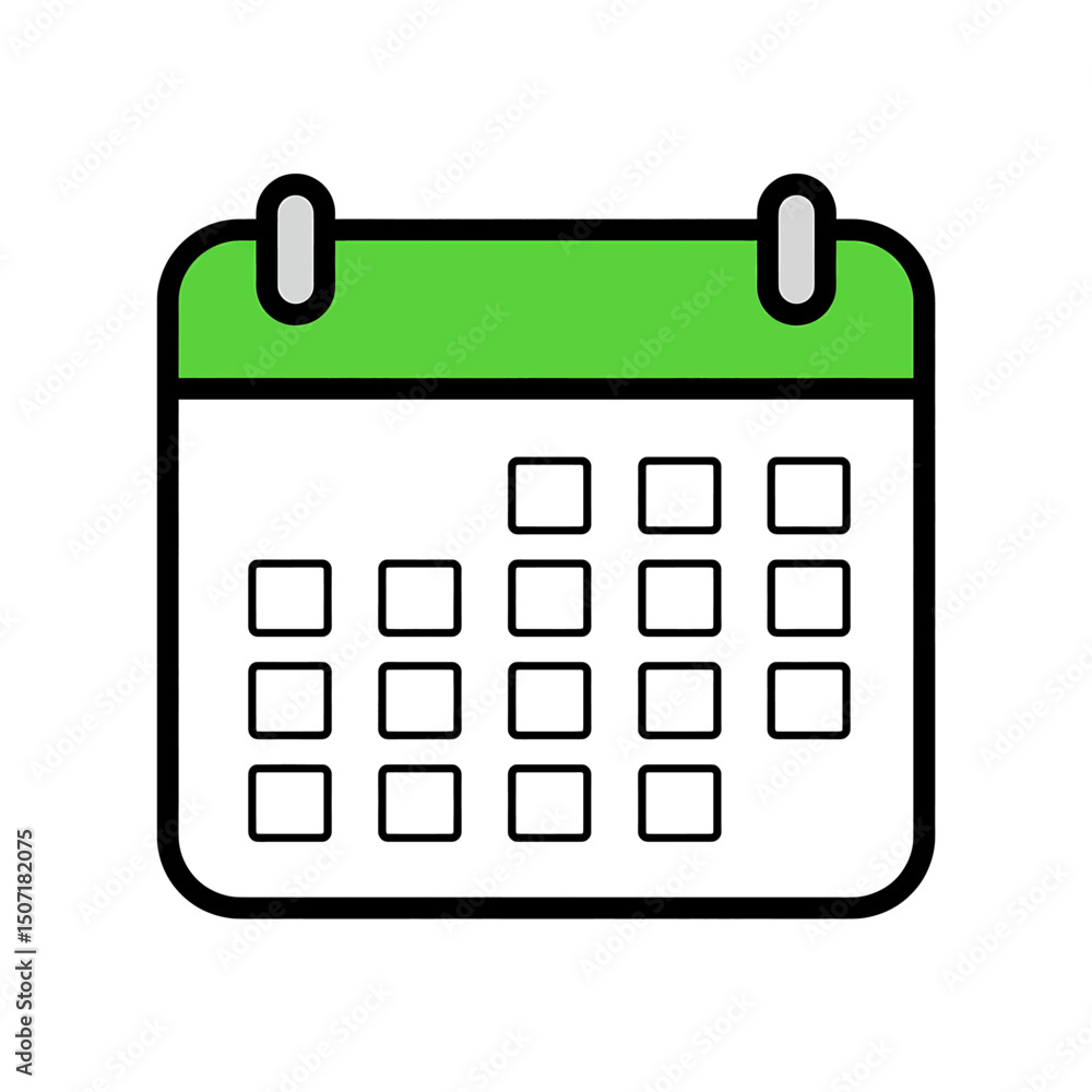 Generic date symbol schedule graphic white background no shadows flat illustration Generic date symbol schedule graphic white background no shadows flat illustration