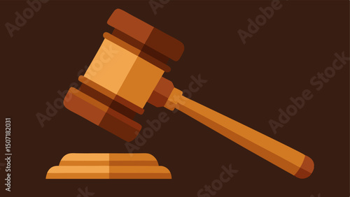 Closeup Detail A closeup view focusing on the gavel striking the sound block with strong wood grain textures and a light reflecting on the gavels polished surface.