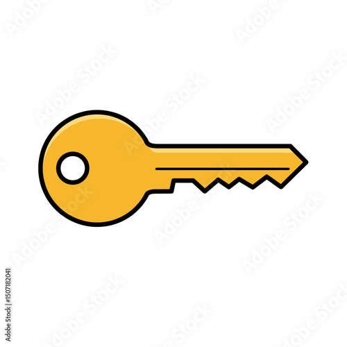 Generic access symbol security graphic white background no shadows flat illustration