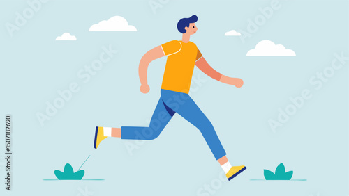 Lifestyle Compatibility A person in casual clothing wearing the pressure device while jogging in a park emphasizing its lightweight and sporty design.