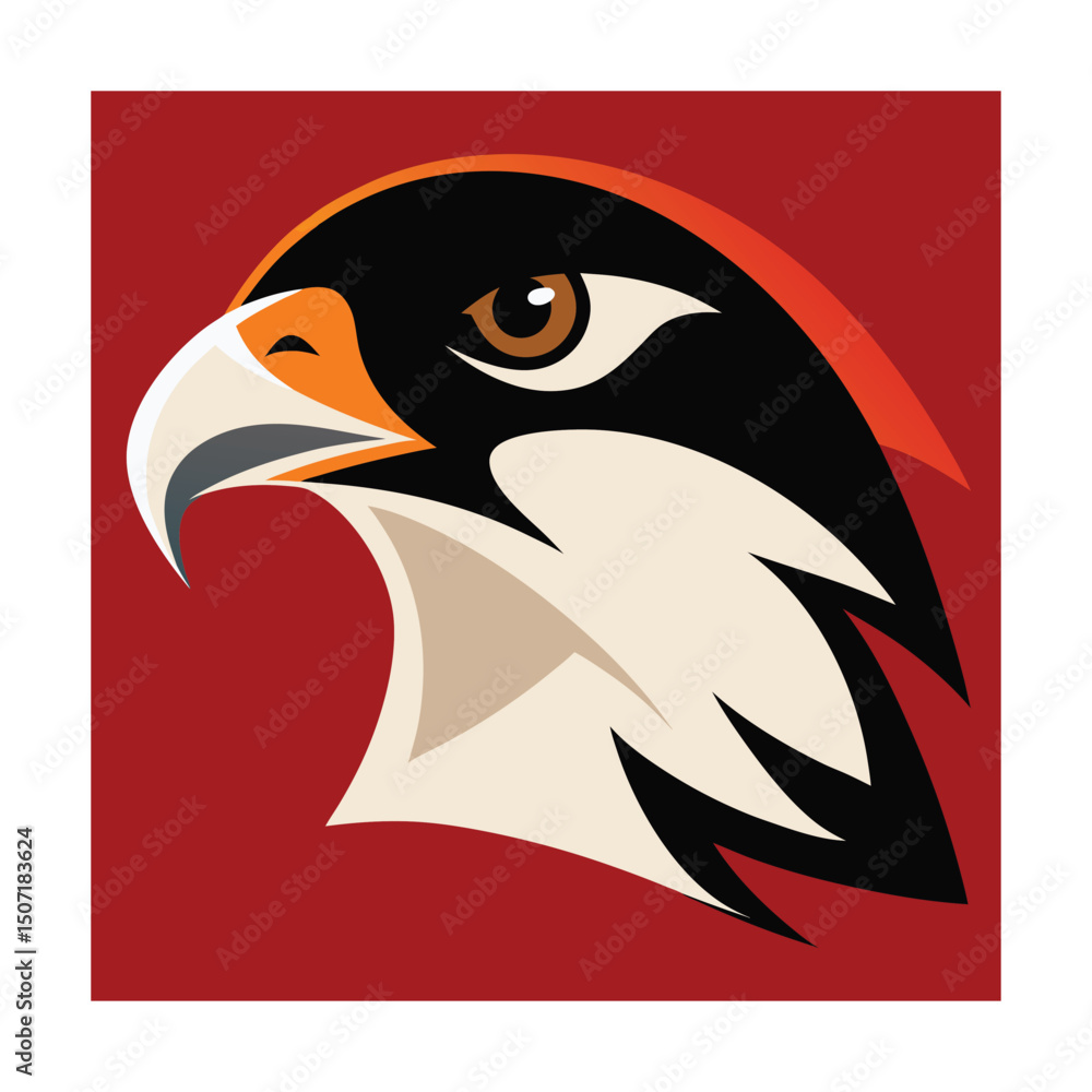 Obraz premium Stylized eagle head graphic illustration suitable for logos badges emblems and sports team branding