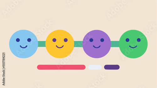 Mood Tracker Faces representing different emotions in a slider format allowing users to select their mood for the day from happy to neutral to sad.