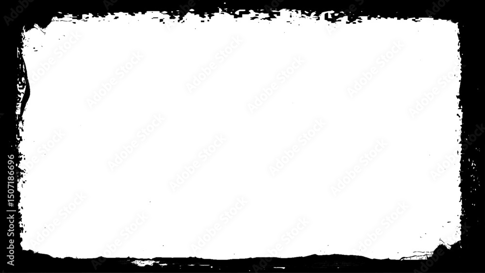 Fototapeta premium Grunge frame and border. Black and white grunge. Distress or dirt and damage effect concept. Vector art