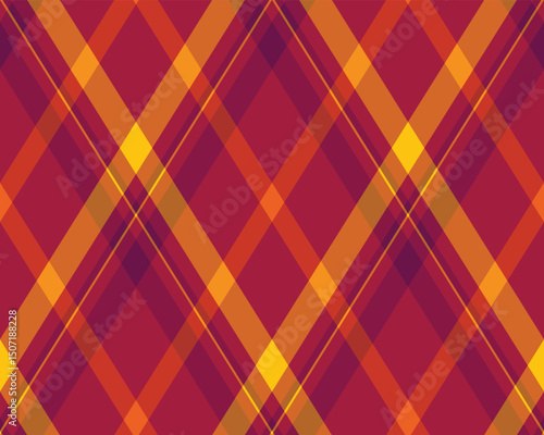 Vibrant diagonal plaid pattern in rich autumnal hues.  Perfect for textile design, fallthemed projects, or adding a touch of warmth and energy to your designs.
