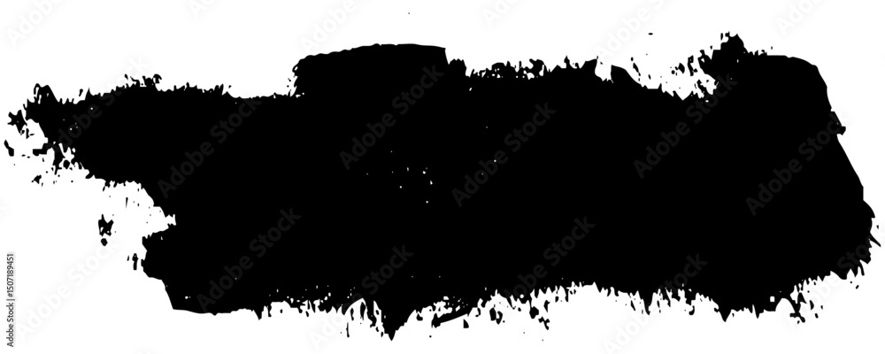 Fototapeta premium Black Brush Stroke isolated on white