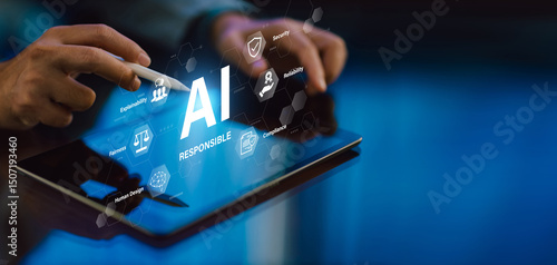 Responsible AI concept for ethical and secure artificial intelligence system