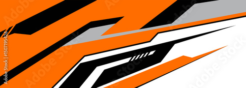 Cargo van decal design vector. Graphic abstract stripe racing background kit designs for wrap vehicle, race car, branding car.