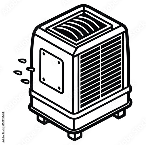 Evaporative cooler icon illustration isolated on white background