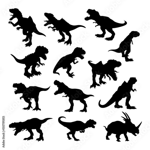 dinosaur silhouettes collection set