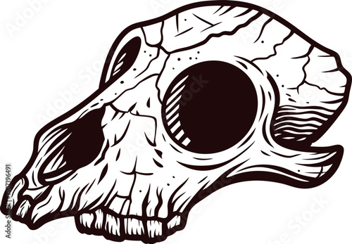 a-monochrome-artwork-of-a-desert-animal-skull-with.eps