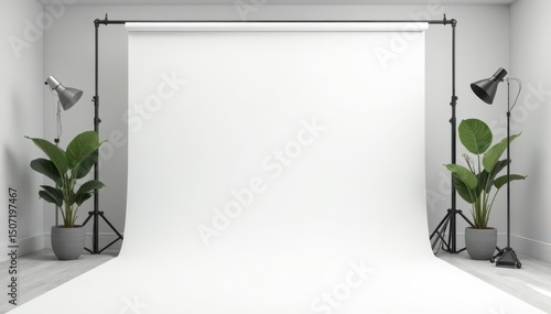 Pure white seamless backdrop, perfect for product photography, fabric, isolated, plain