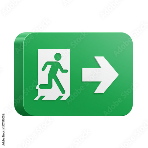 Escape route or emergency exit to the right.