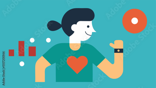 Lifestyle Tracking A person engaging in physical activity with a heart rate monitor on their wrist showing realtime heart rate during exercise.