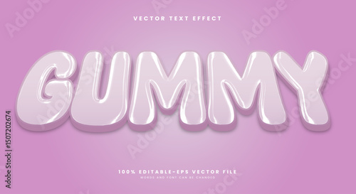 Gummy 3d editable text effect template Suitable for chrome Style