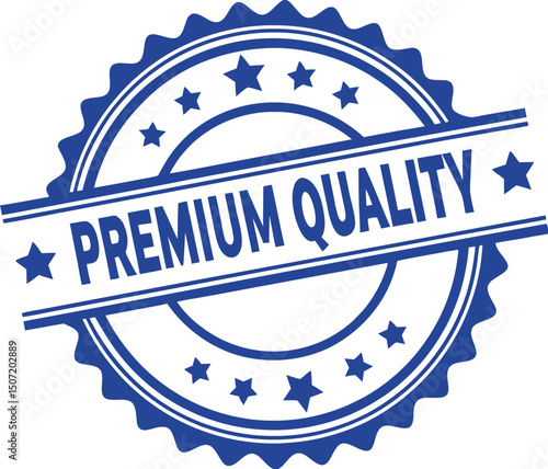 Blue rubber stamp premium quality vector illustration 
