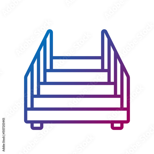stairs gradient line icon