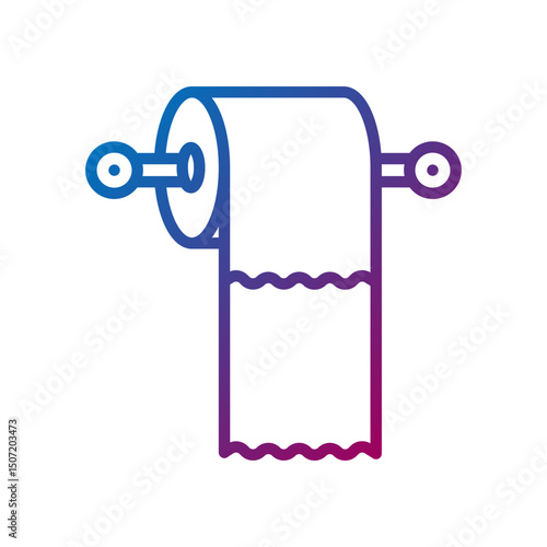 tolilet paper gradient line icon