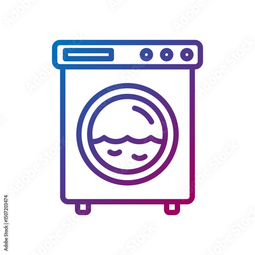 washing machine gradient line icon	
