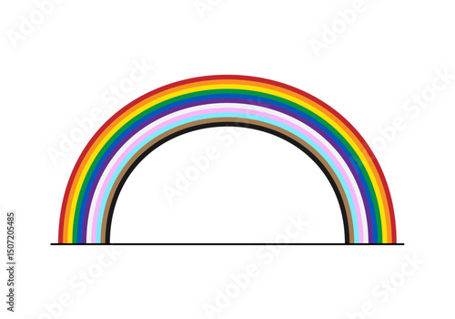 Arcoíris con los colores de la bandera del orgullo LGBTQ+