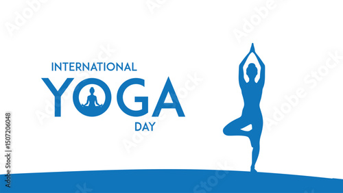 international yoga day. yoga body posture. Woman practicing yoga. vector illustration design. 21 june International yoga day vector poster