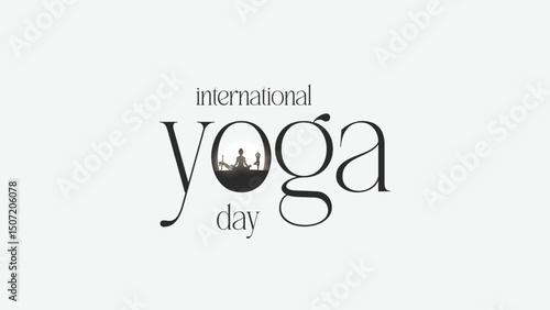international yoga day. yoga body posture. Woman practicing yoga. vector illustration design. 21 june International yoga day vector poster