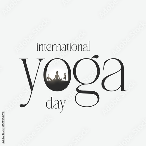 international yoga day. yoga body posture. Woman practicing yoga. vector illustration design. 21 june International yoga day vector poster