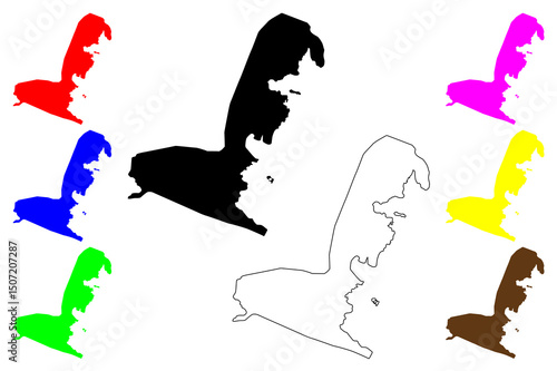 Jayapura city (Republic of Indonesia, Region Papua) map vector illustration, scribble sketch Hollandia, Kota Baru or Soekarnopura map