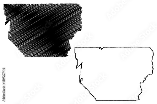 Churchill County, Nevada (U.S. county, United States of America, USA, U.S., US) map vector illustration, scribble sketch Churchill map