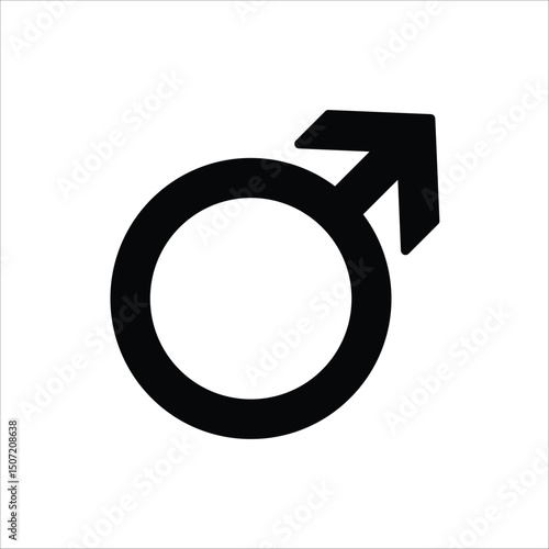 Male gender icon. Single line Male gender icon vector background. Vector illustration for web design. Isolated on white background.