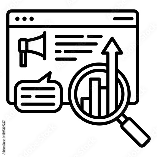 SEO Analysis and Digital Marketing Growth Illustration