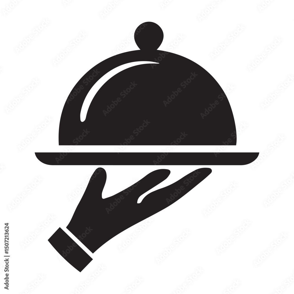 Fototapeta premium Restaurant Service with Cloche Tray icon