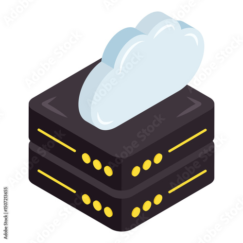 A unique design icon of cloud server 