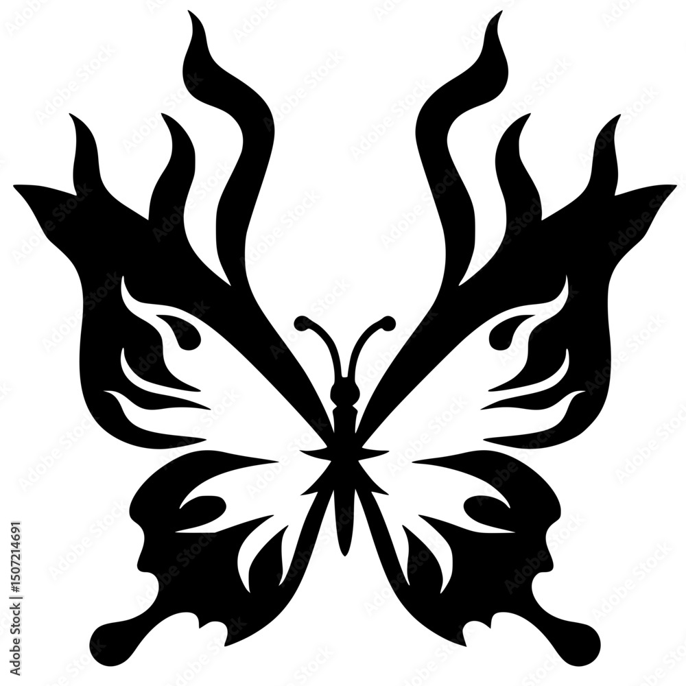 Obraz premium Fire butterfly logo silhouette