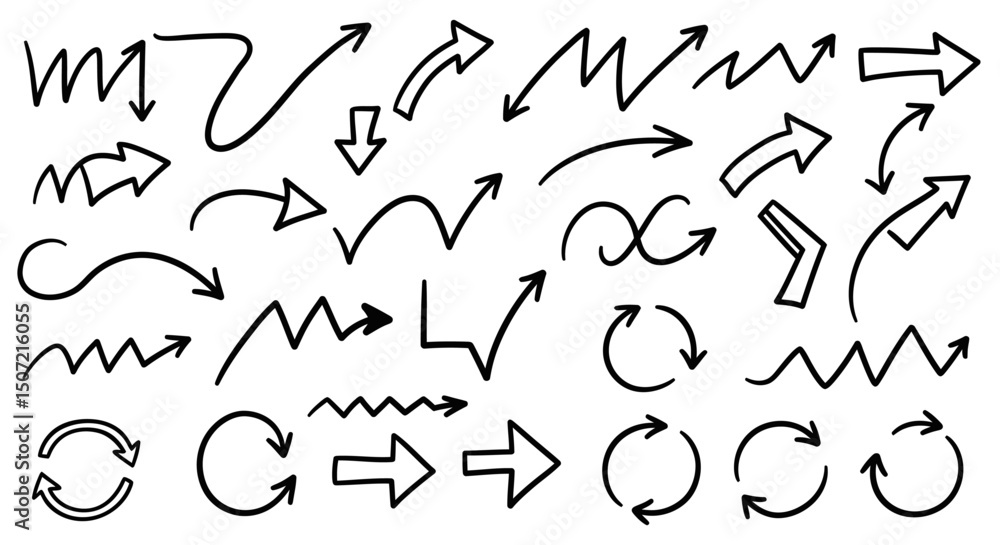 hand drawn arrows set hand drawn arrows set