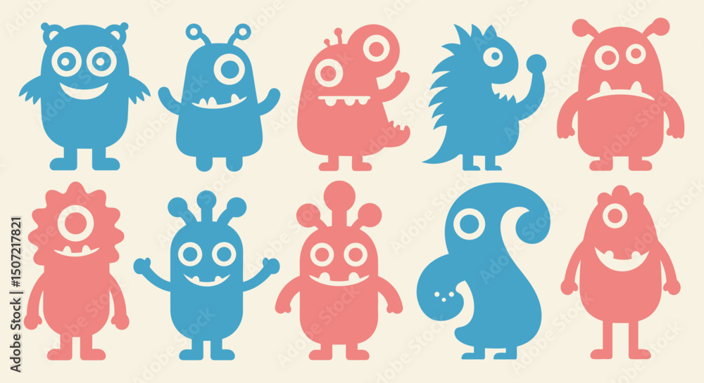 Obraz premium set of funny cartoon animals